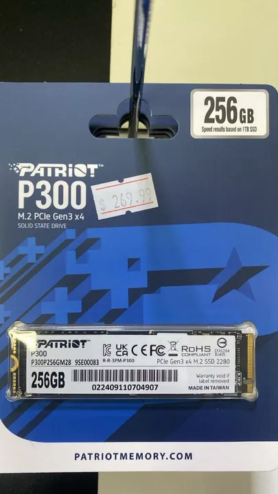 SSD Patriot P300 256GB M.2 NVMe PCIe Gen 3 X4 - Loja Coimbra Computadores - Instalamos