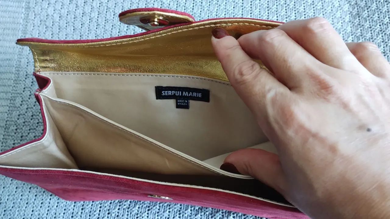 Clutch vinho de camurça - Foto 4