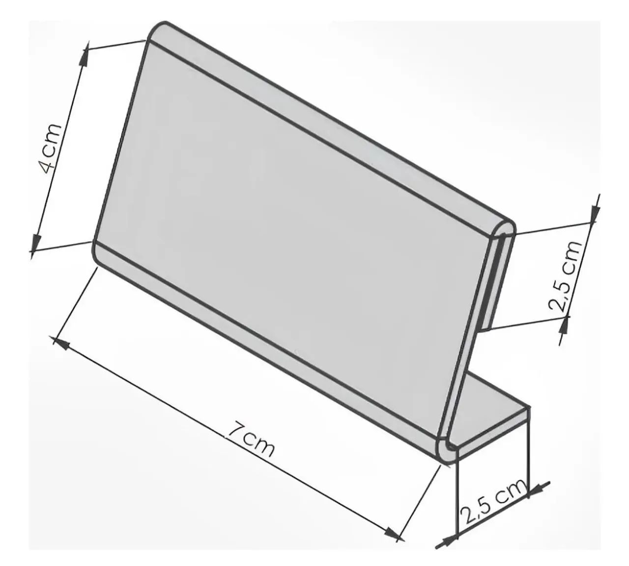 Porta preço de Acrílico Transparente 7x4 cm - 100 unidades  - Foto 2