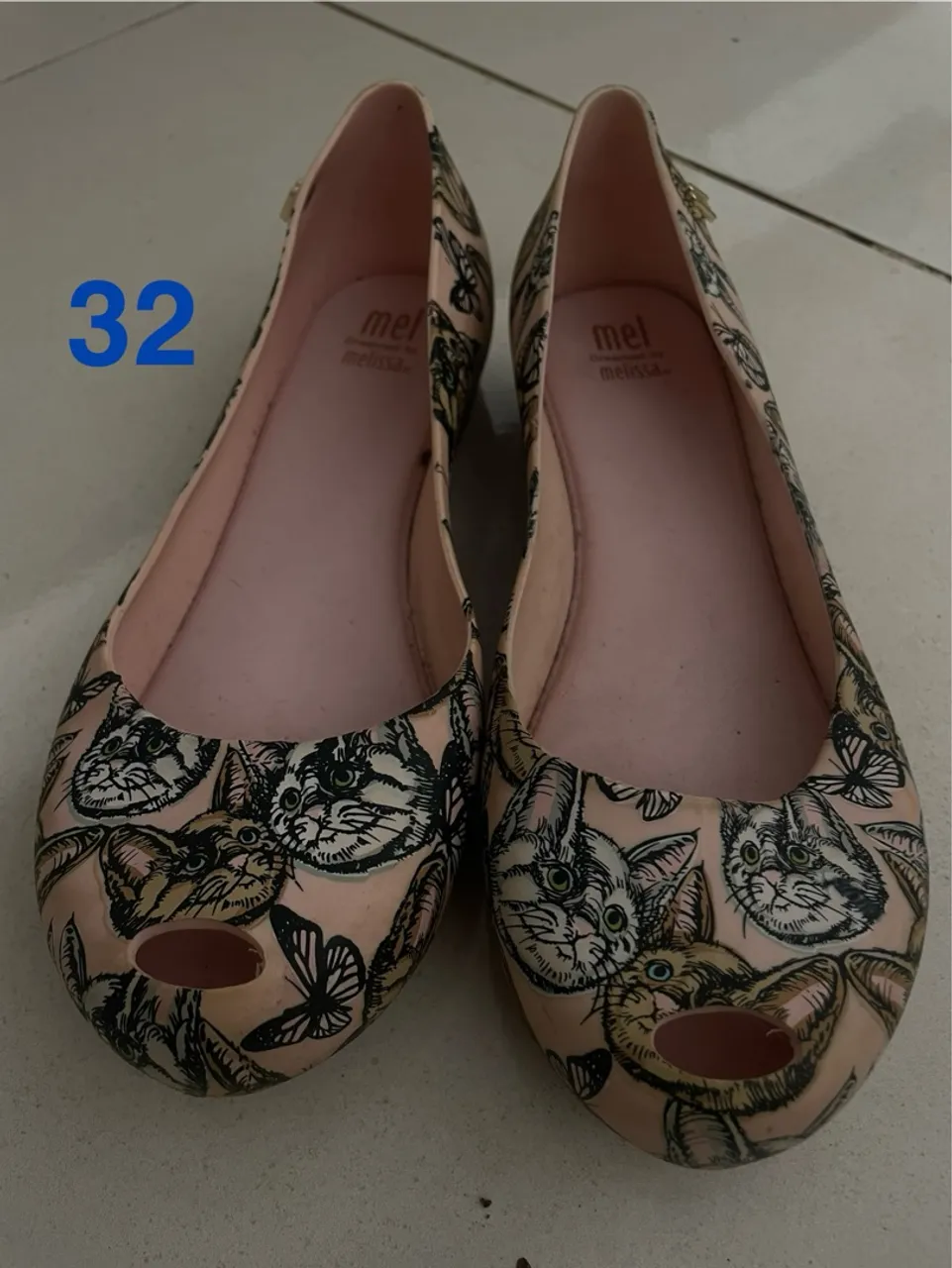 Melissa Cat Peep Toe Flats