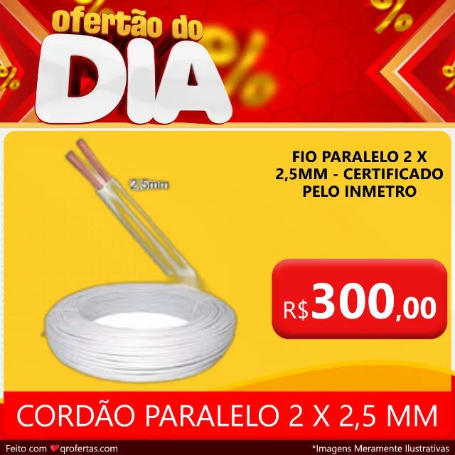 CABO PARALELO 2 X 2,5 MM ( FIO PARALELO ) PEÇA COM 100 METROS - COM SELO DO INMETRO  - Foto 5