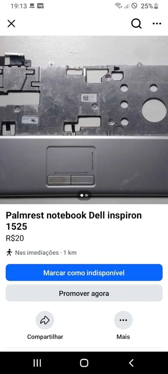 Palmrest notebook Dell Inspiron 1525
