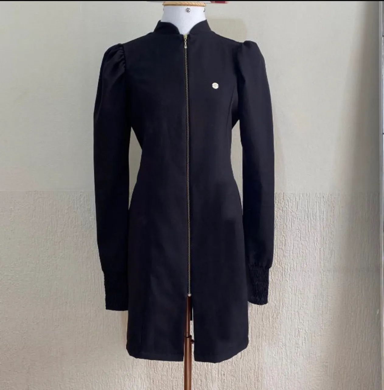 jaleco da marca jaleca preto mangas bufantes PP
