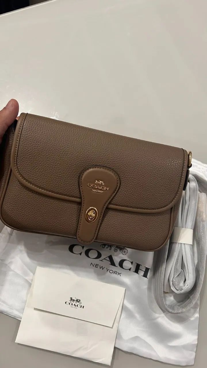 bolsa coach hadley marrom-claro - Foto 5