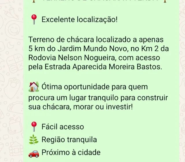 Terreno de chácara 