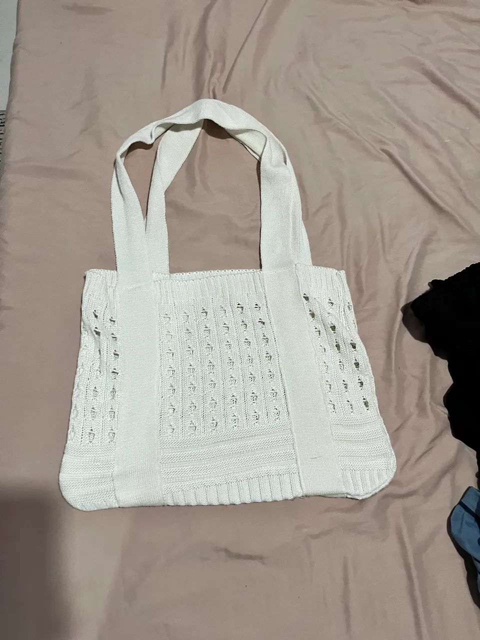 Bolsa de crochê branca  - Foto 3