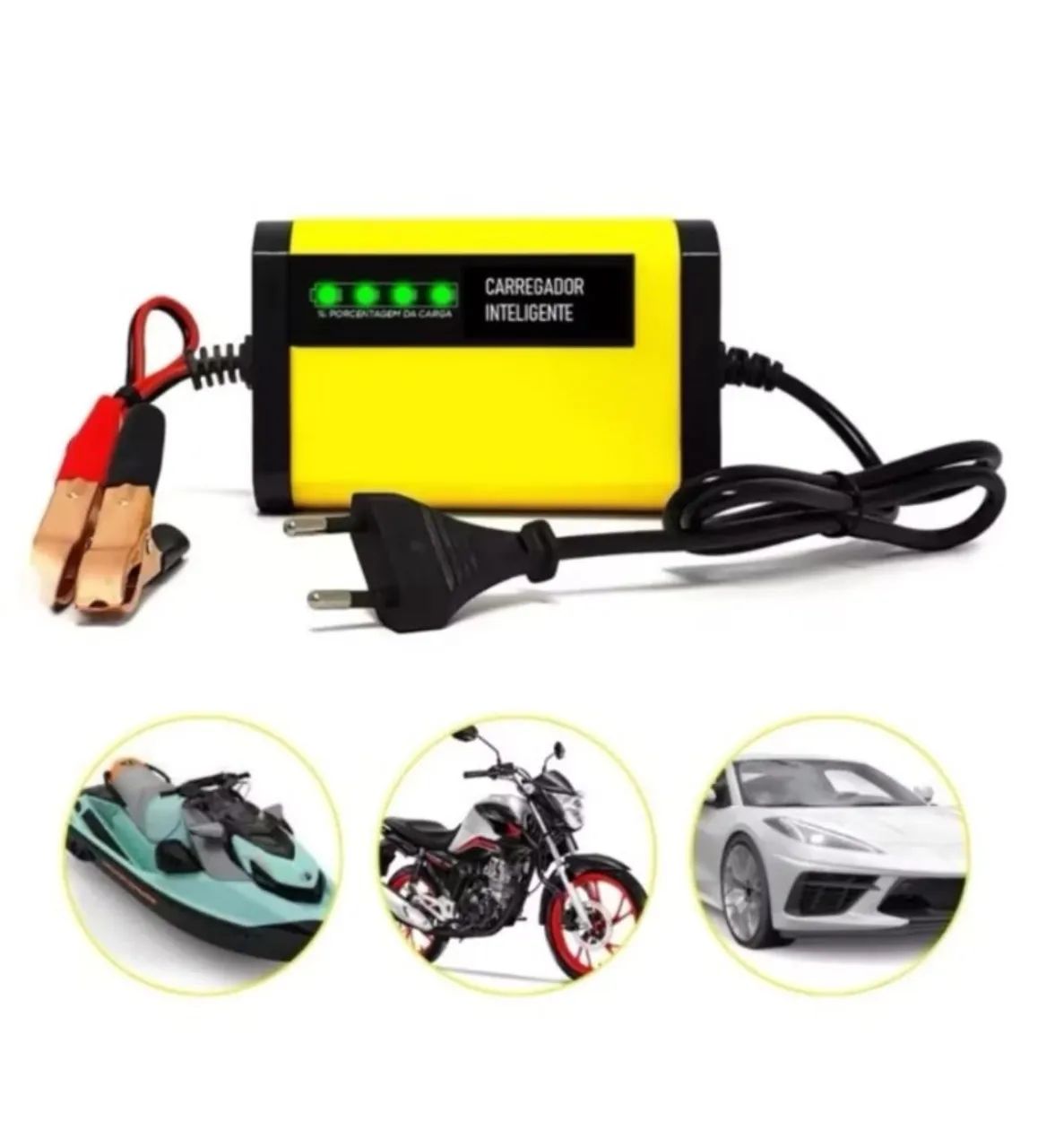 Carregador Automotivo 12v de Carro e Moto inteligente 