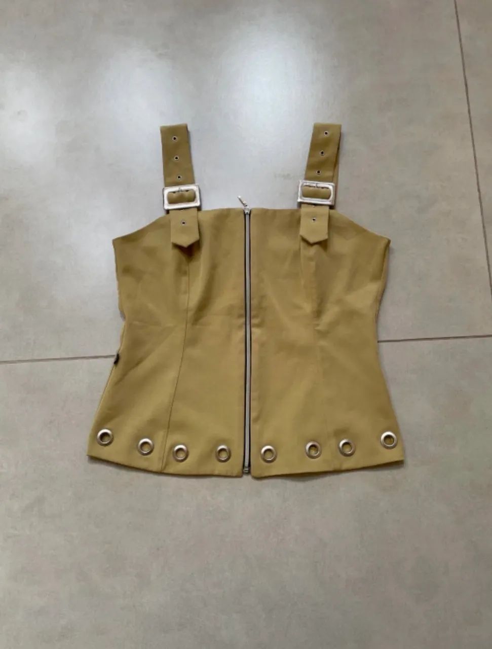 Colete corset com ilhós y2k anos 2000