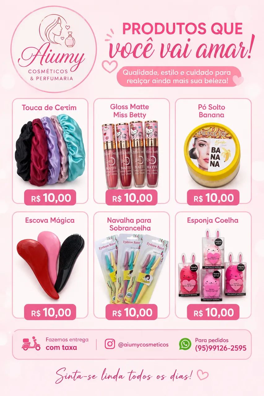 Maquiagens, acessórios e cosméticos 