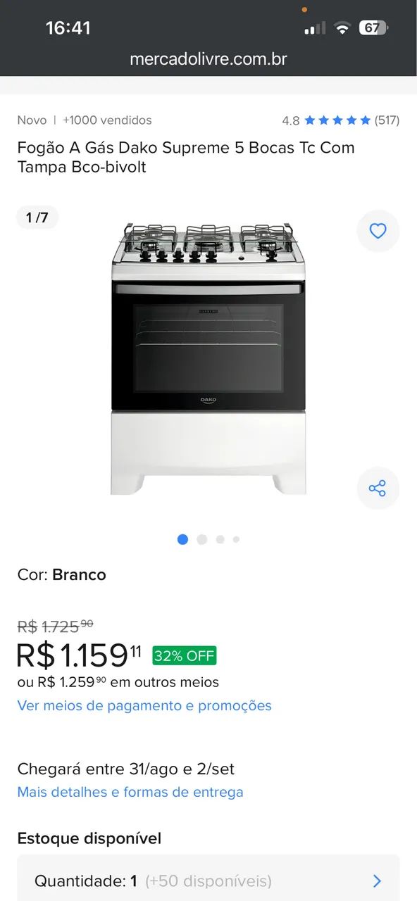 Fogão Dako 5 Bocas - Foto 2