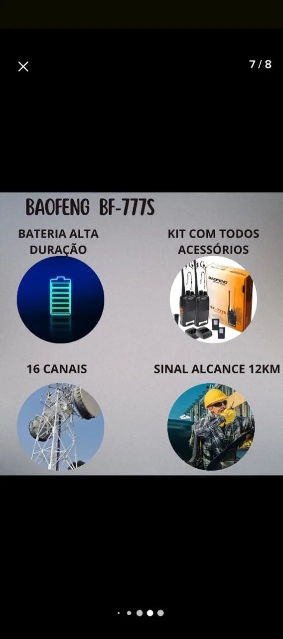 Rádio de comunicação duas unidades baofeng 777s - Foto 6