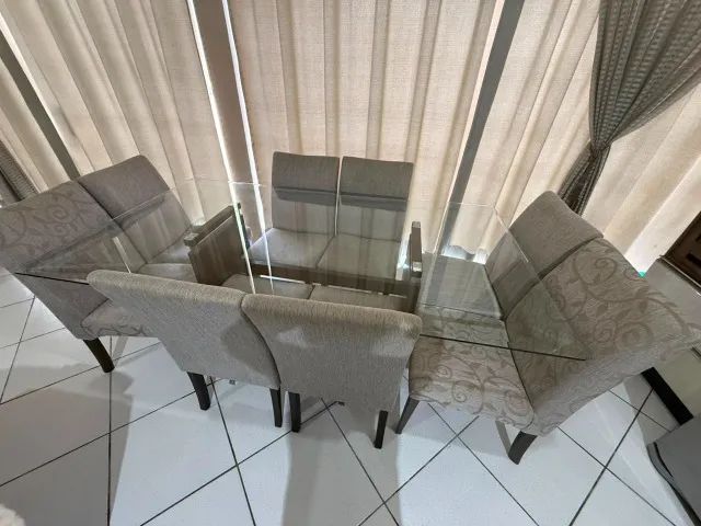 Mesa de jantar com 08 cadeiras. Excelente estado. Como nova.  - Foto 4