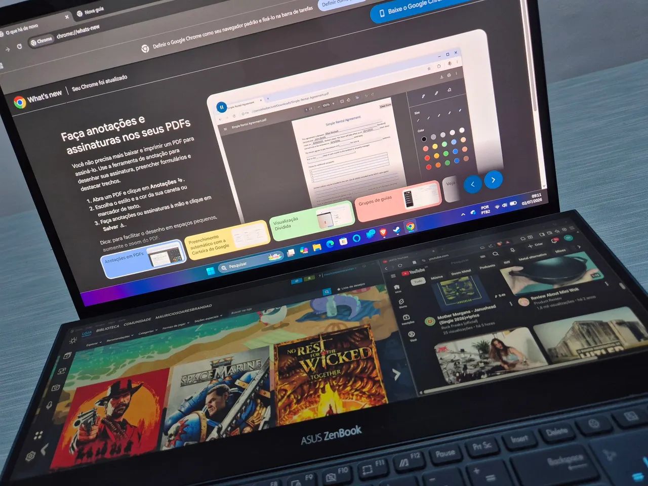 Notebook Asus Pro Duo. Duas telas - Foto 2