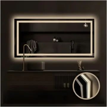 Espelho Retangular 120x170 Cm Jateado Led Lapidado Bivolt Espelho Retangular 120x170 Cm J - Foto 4