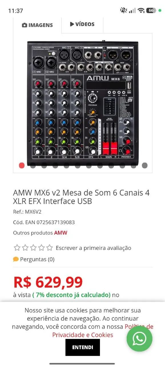 Mesa de som AMW 6 CANAIS COMPLETA - Foto 5