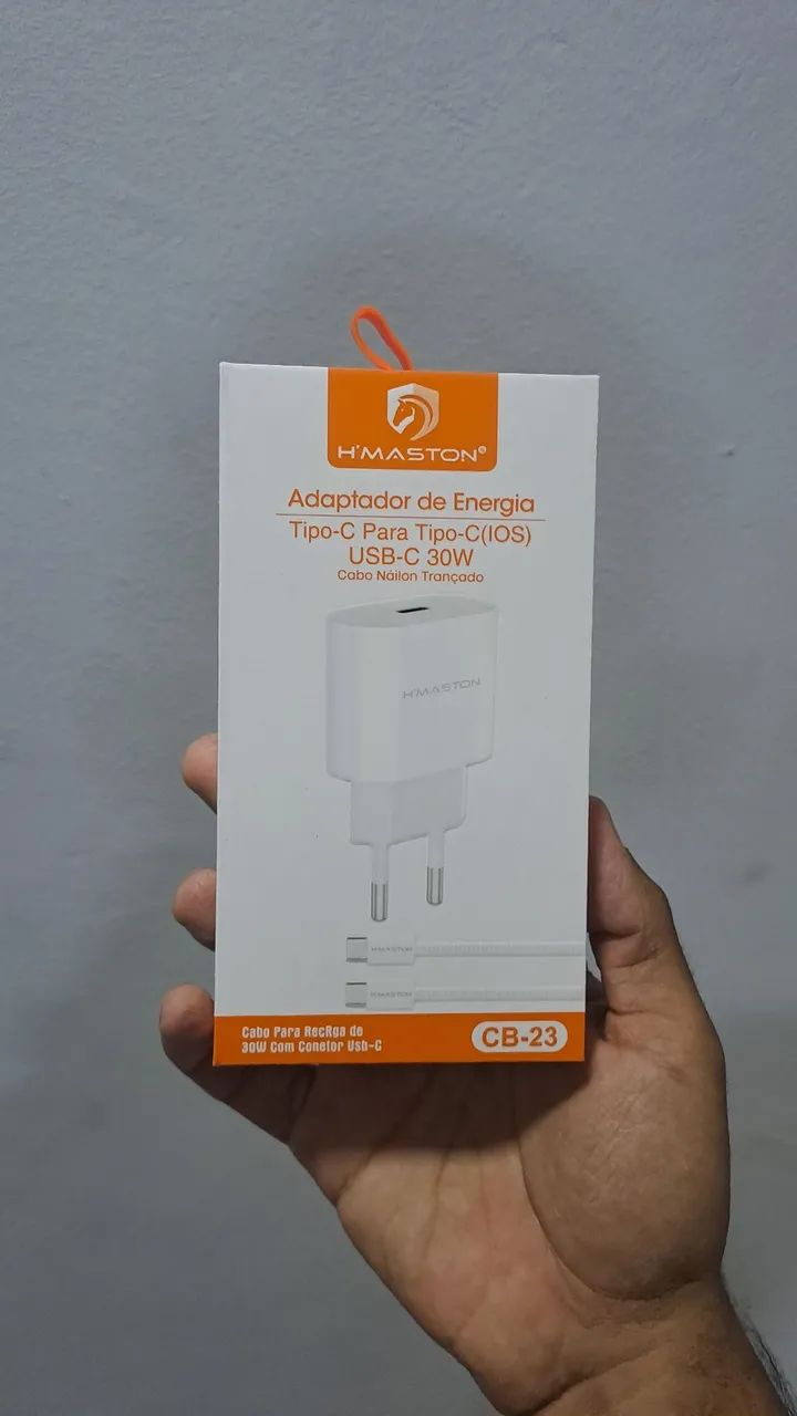 Carregador turbo 30w iPhone e tipo C carregamento super rápido 
