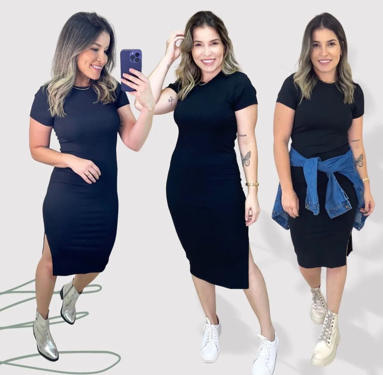 Vestido golinha manga curta e manga longa  - Foto 3