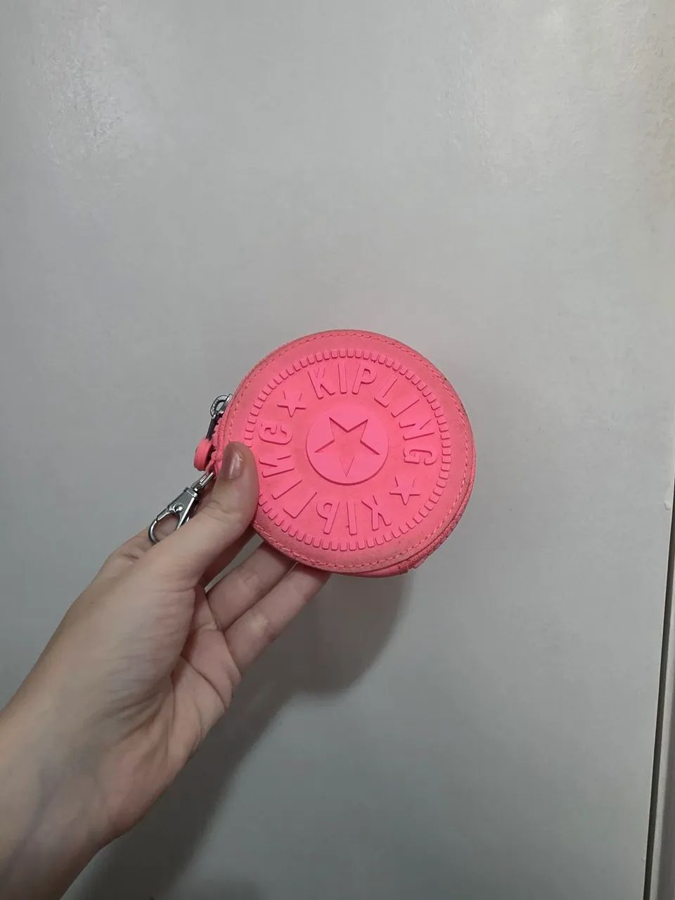 Bolsa de moedas Kipling original rosa neon