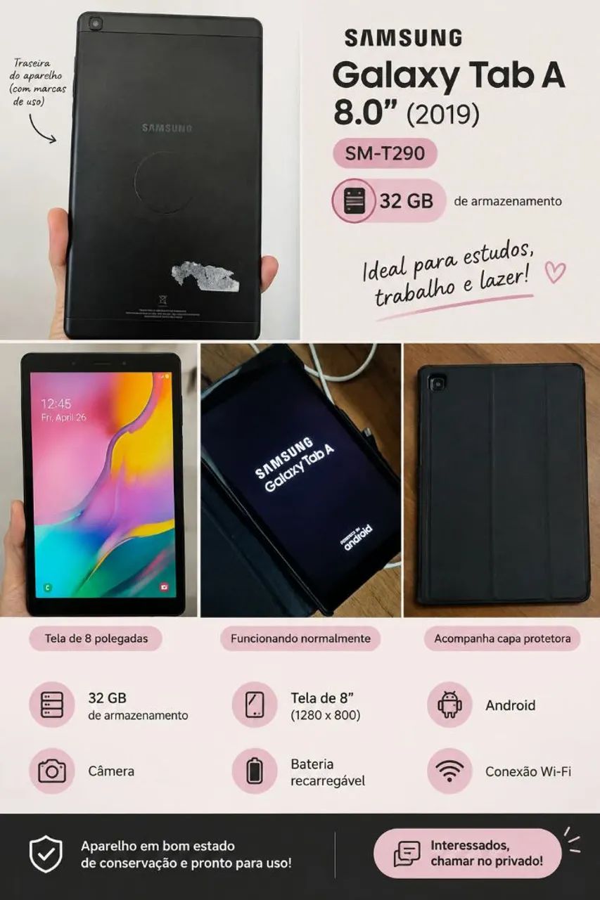 Vendo tablet, semi novo 