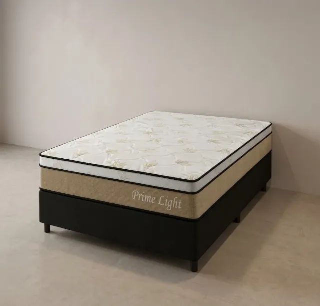 Conjunto Base com Colchão Casal de Molas Ensacadas Prime Light