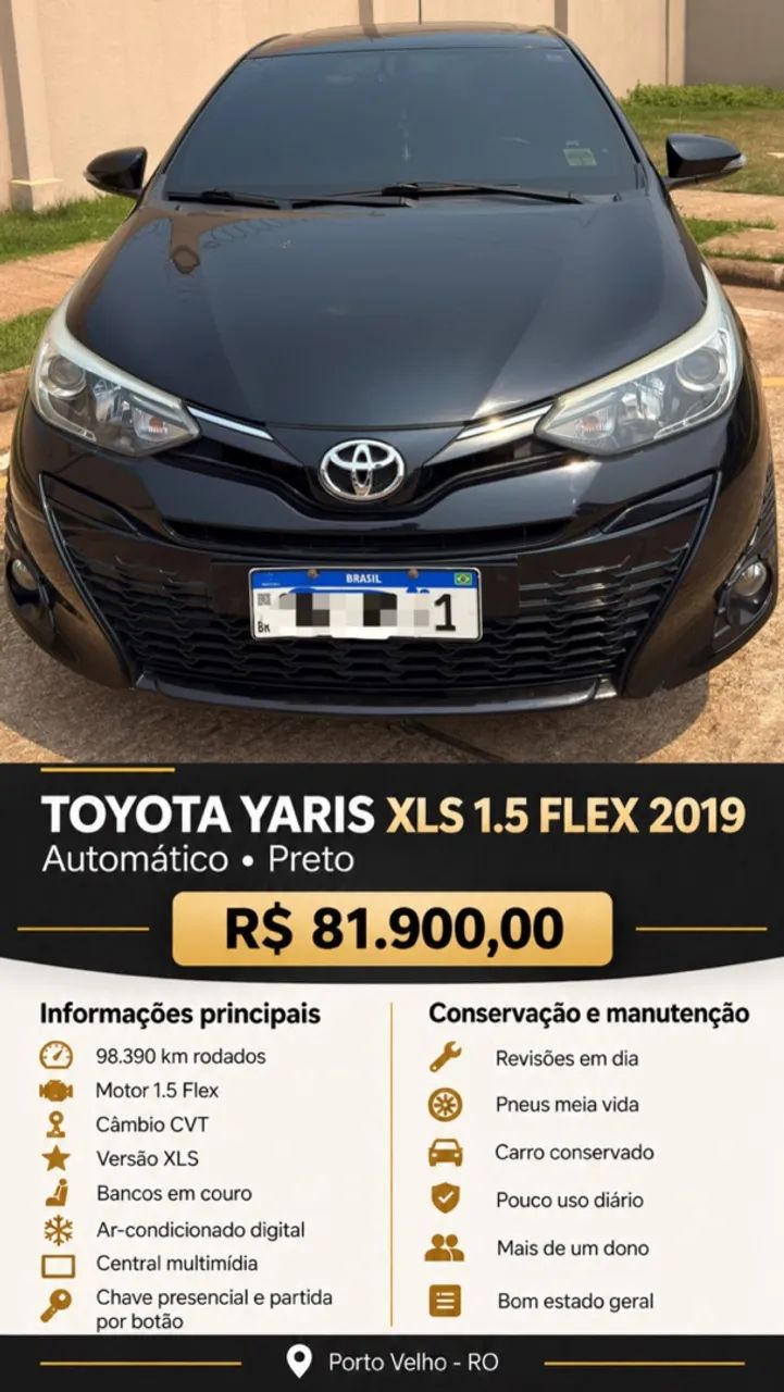 Toyota Yaris YARIS XLS 1.5 Flex 16V 5p Aut. 2019