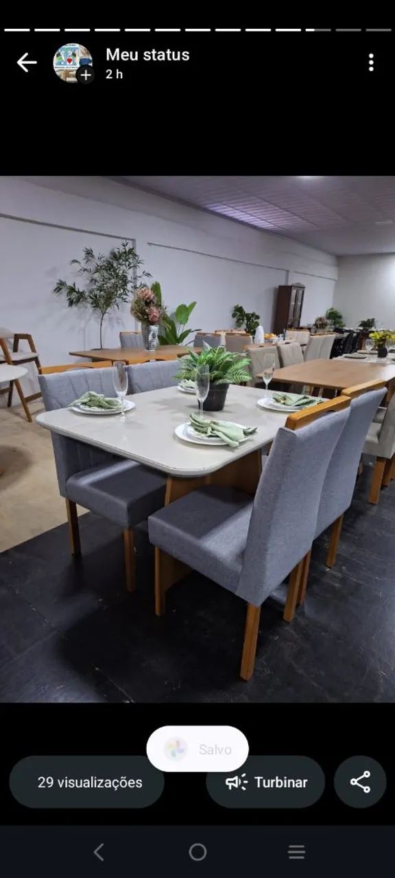 Mesa de jantar 4 cadeiras com tampo de vidro, Modena e  elegante! Lançamento. - Foto 2