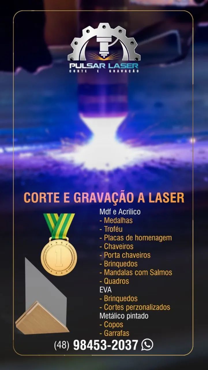 Serviços de corte e gravação a laser