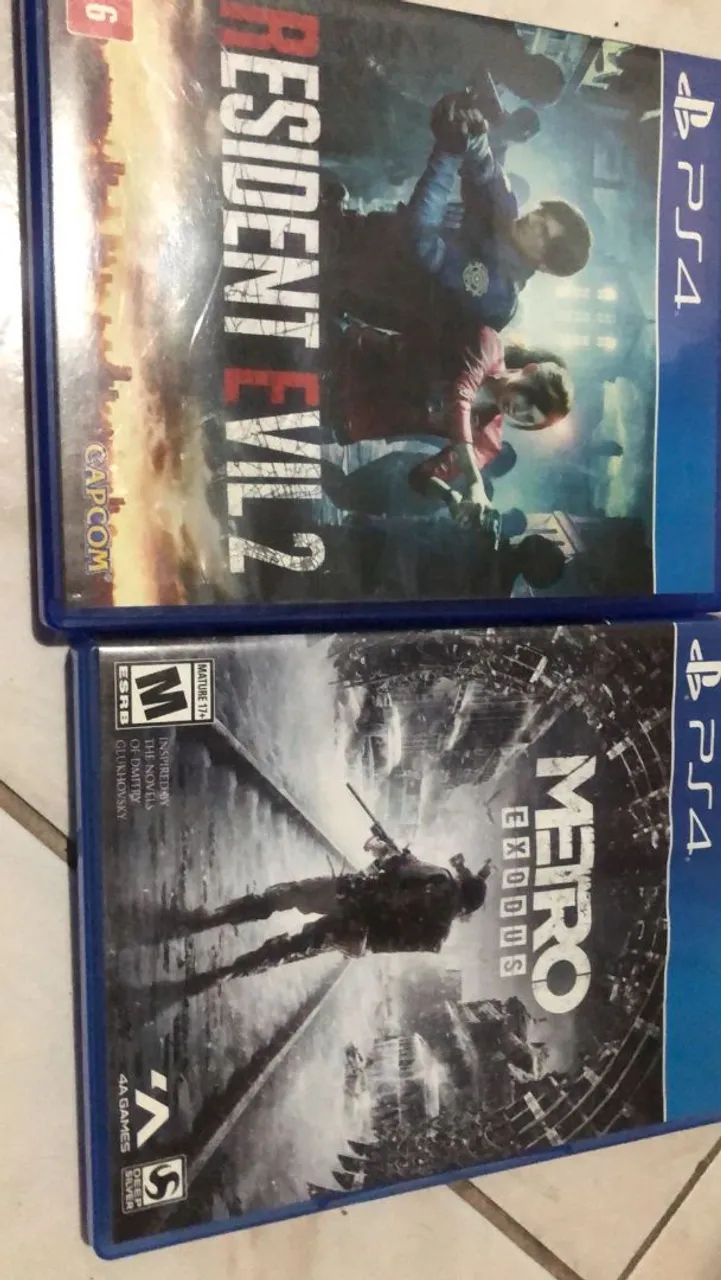  2 jogos ps4 resident evil 2 e metro