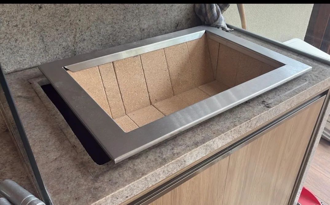 Braseiro para churrasqueira em aço inox 304 novo lacrado