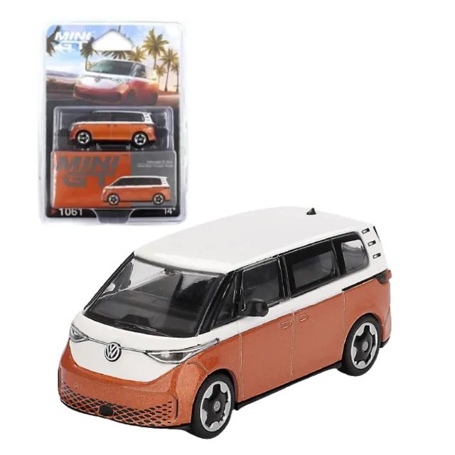 MINI GT 1061 - Volkswagen ID.Buzz Branco Candy / Laranja Vibrante