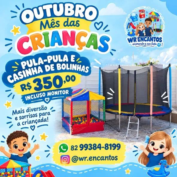 pula-pula e casinha de bolinhas 