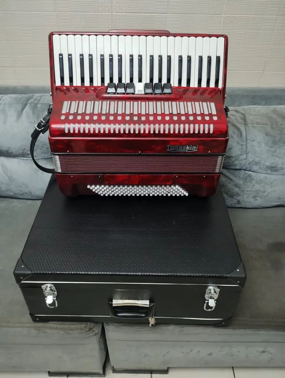 ACORDEON TODESKINI 120 BAIXOS NOVA ( PRATICAMENTE ZERO ) - Foto 5