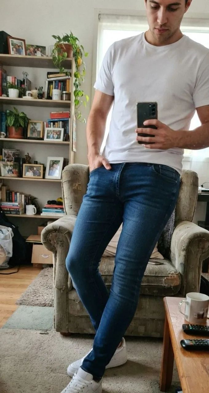 Calça jeans azul  masculina 