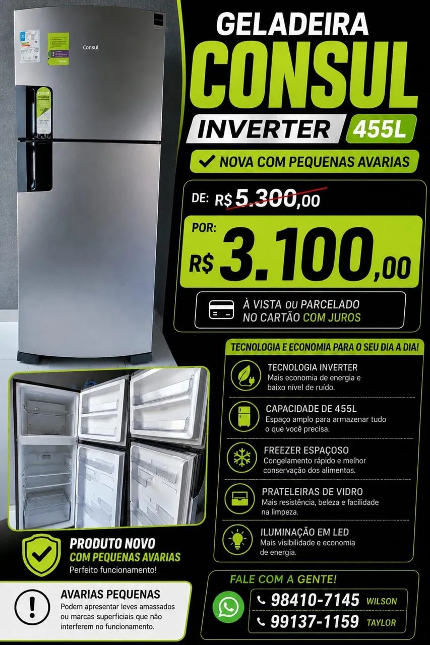 GELADEIRA NOVA CONSUL NO PRECINHO