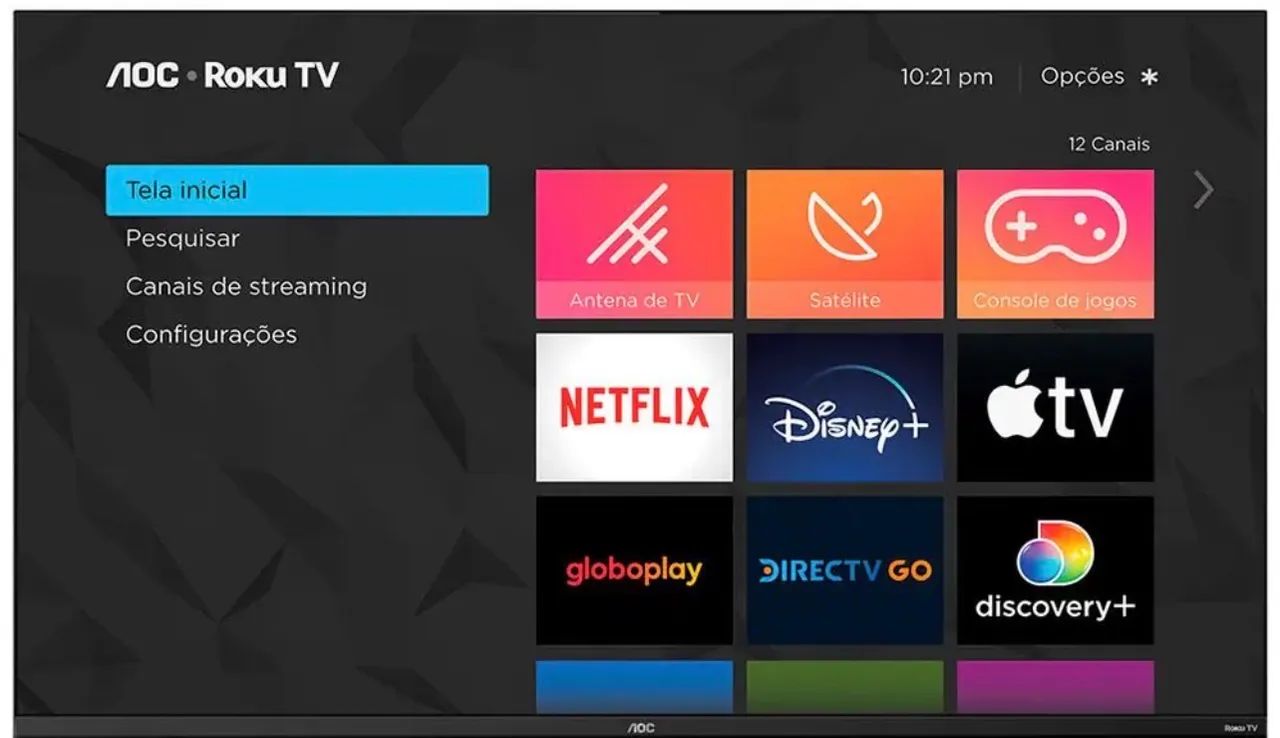 Smart TV 43" AOC Full HD  com sistema  Roku TV, Dolby Digital, 60 Hz Quad Core -