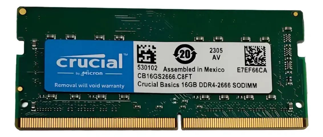 DDR 4 - Memória Note Ddr4 16gb Pc4-2666 2666mhz Crucial Original