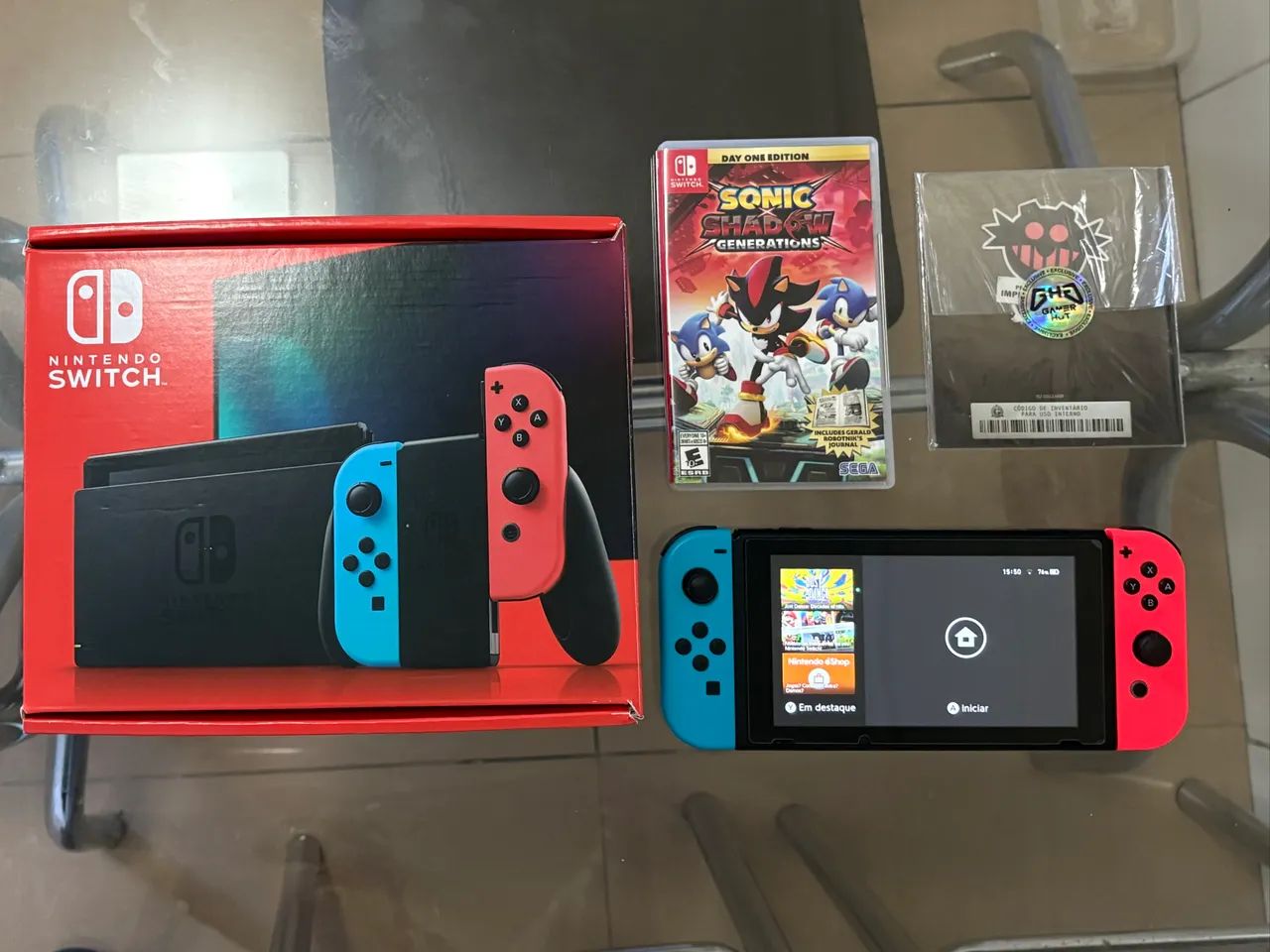 Nintendo Switch V2 (bateria extendida) com jogo SONIC & SHADOW GENERATIONS - Foto 2