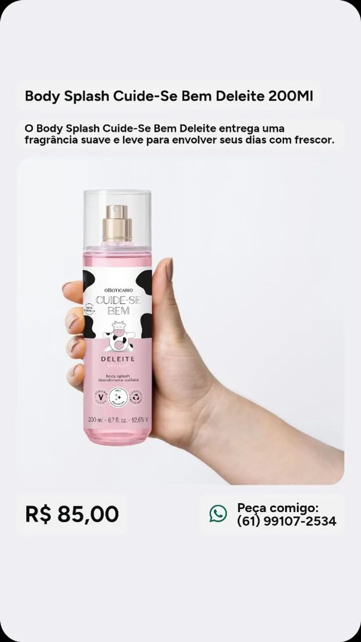 Body Splash Cuide-se bem Deleite 200ml - Foto 3