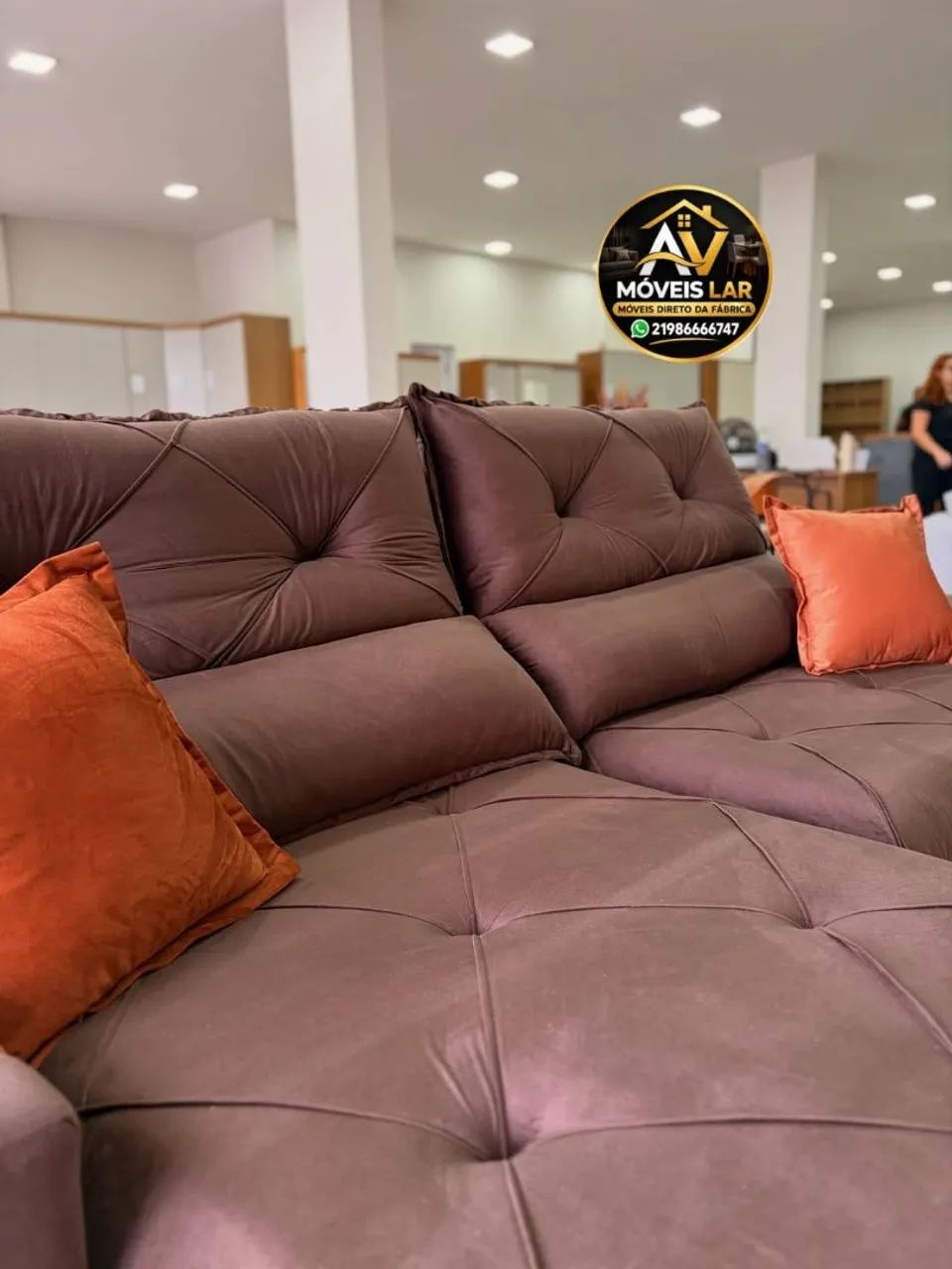 Sofá retrátil e reclinável 2 metros molas ensacadas espuma d33  - Foto 2