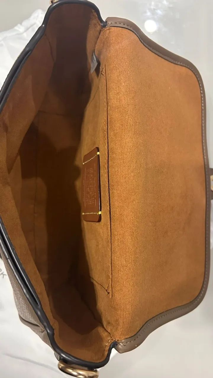 bolsa coach hadley marrom-claro - Foto 4