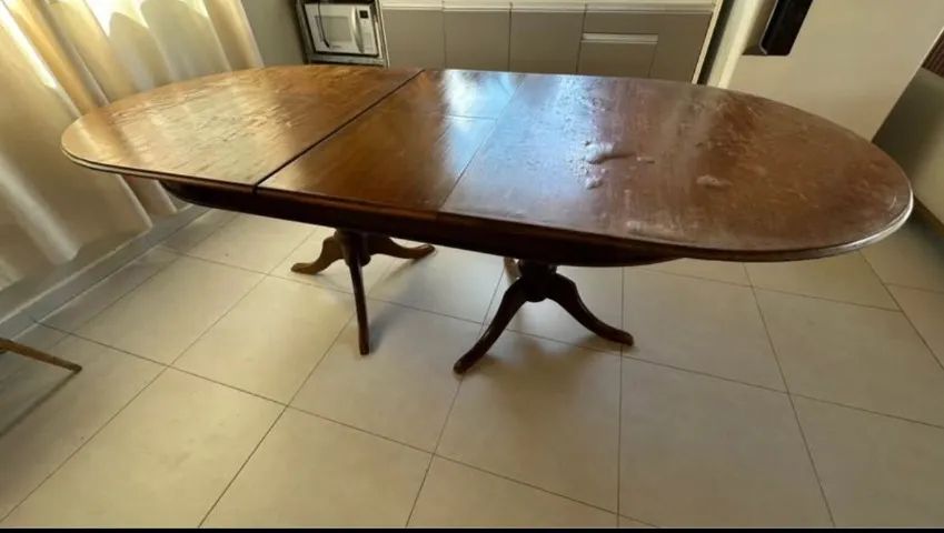 mesa de jantar oval madeira - Foto 3