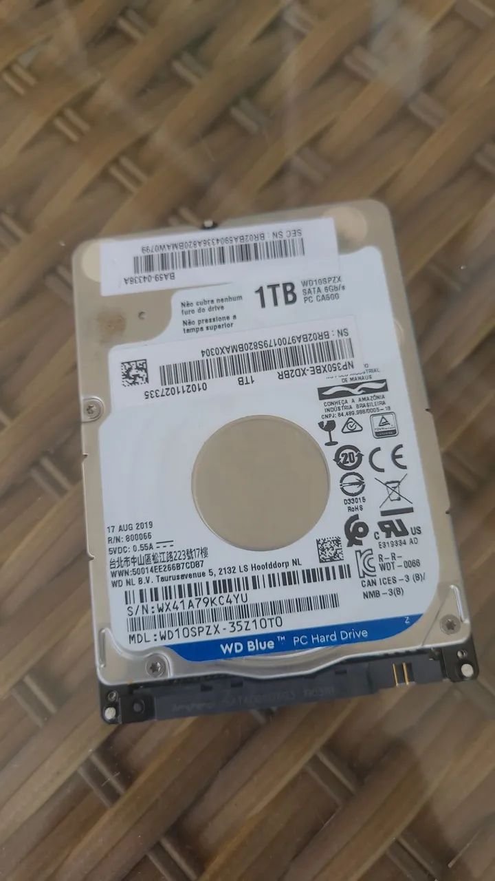 HD com Case de 1 TB Saúde 100%