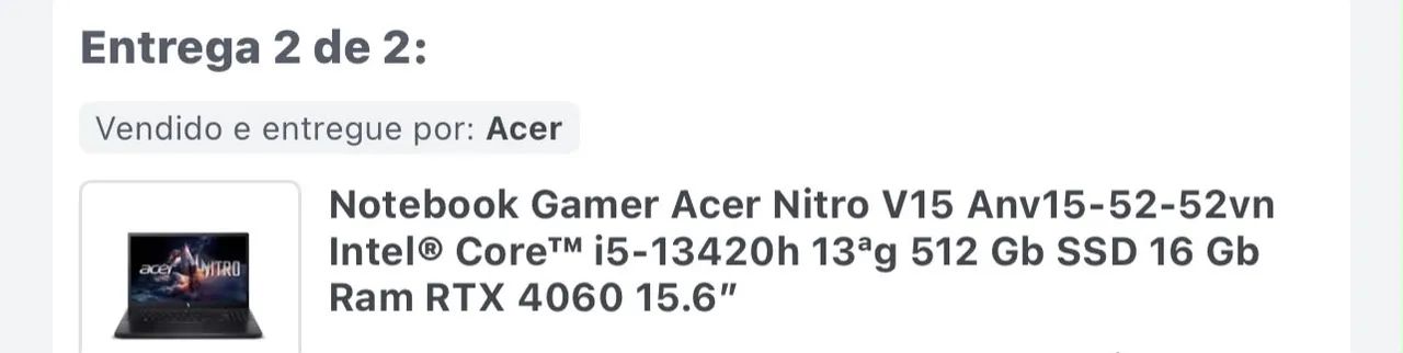 NOTEBOOK ACER NITRO V15 - 4060 - 16RAM - Foto 4