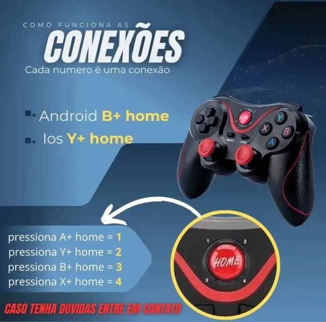 Controle Manete Gamepad Bluetooth Compativel Android Ios Pc - Foto 5