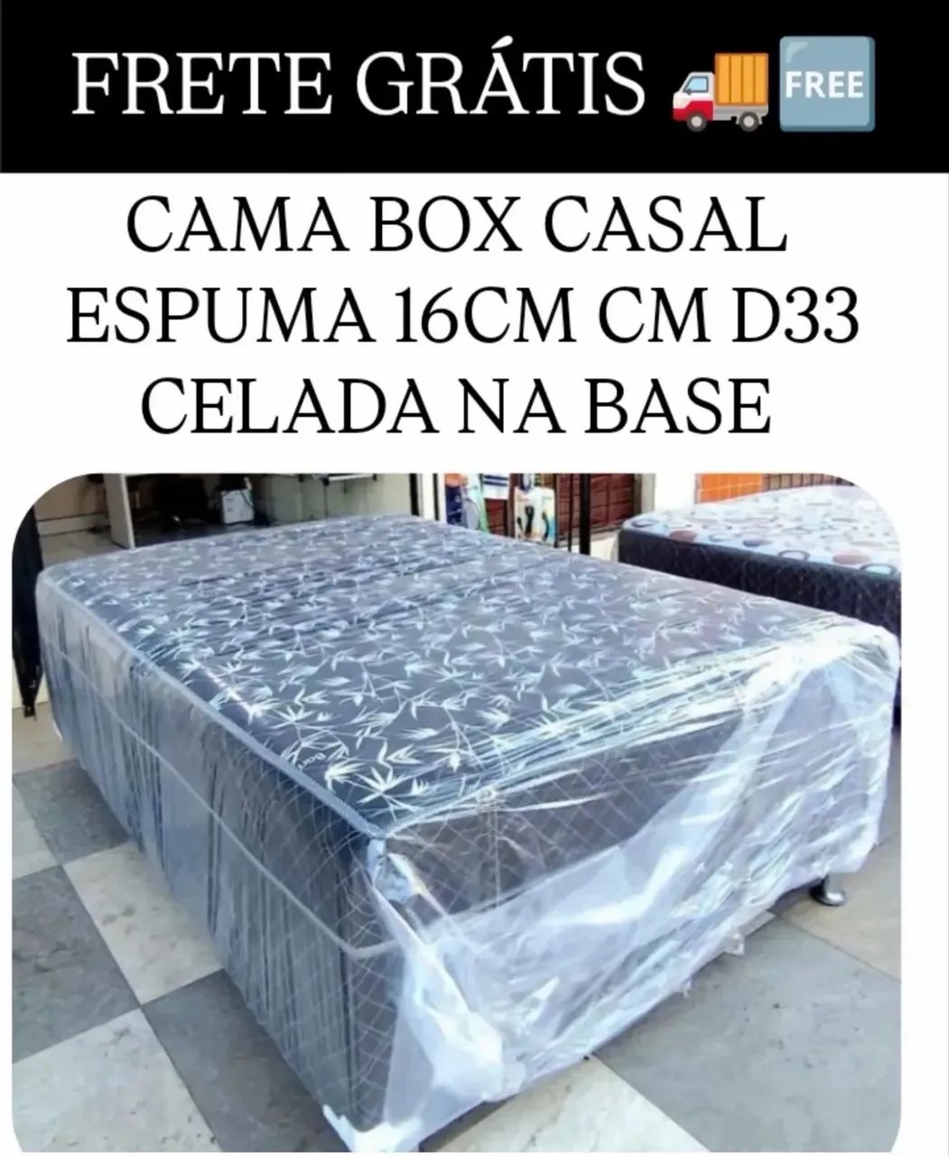 Cama box casal espuma selada 