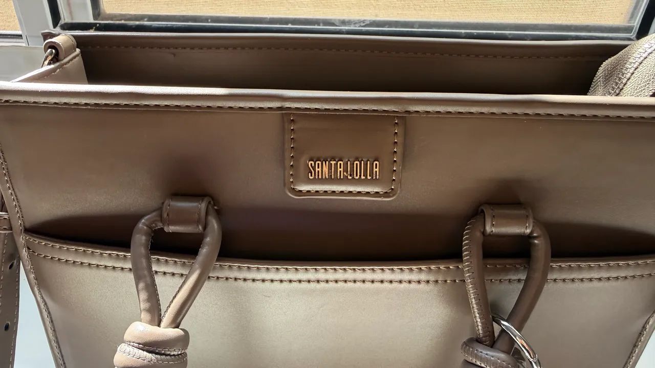 Bolsa Santa Lolla Estruturada Marrom - Foto 4