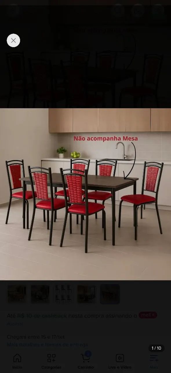 6 cadeiras sala de jantar