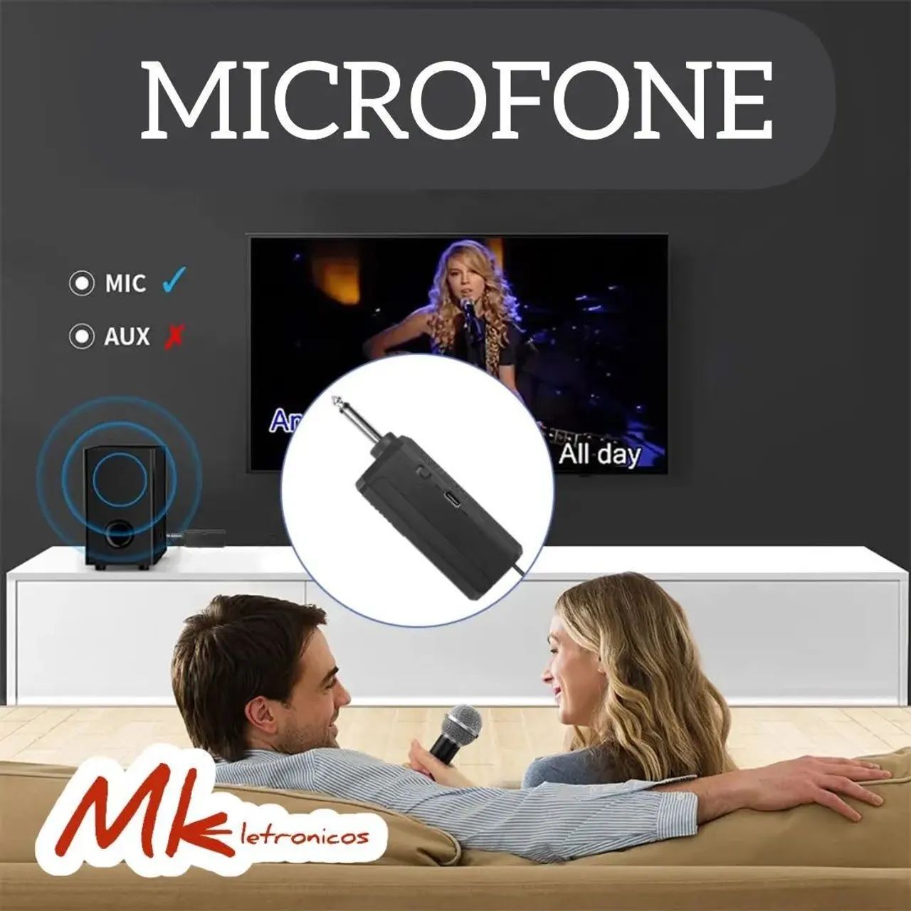 Microfone Dual Digital LED SEM FIO. - Foto 4