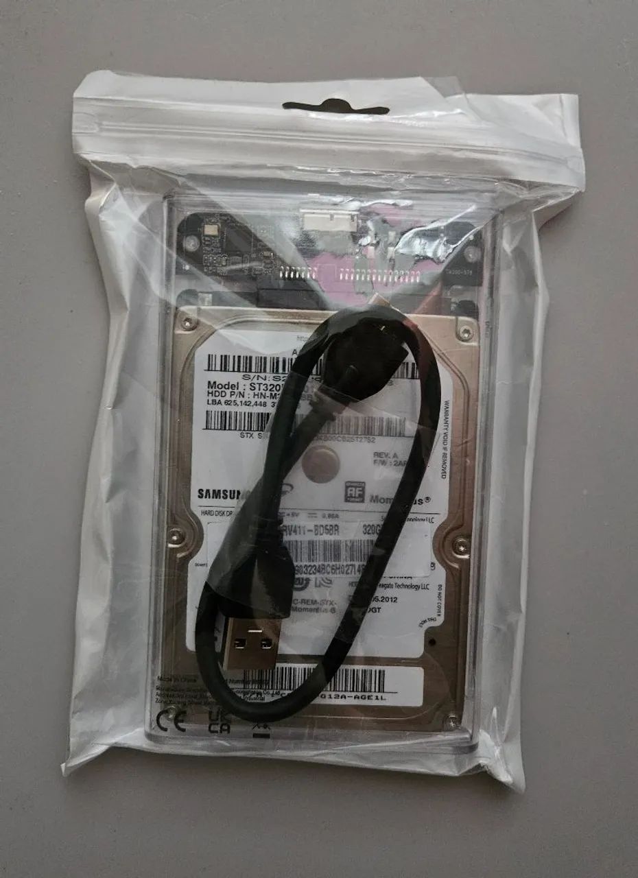 HD externo de 320GB USB 3.0 para notebook e videogame 