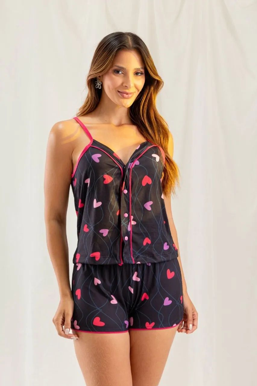 Pijama Alcinha Coração TAM P